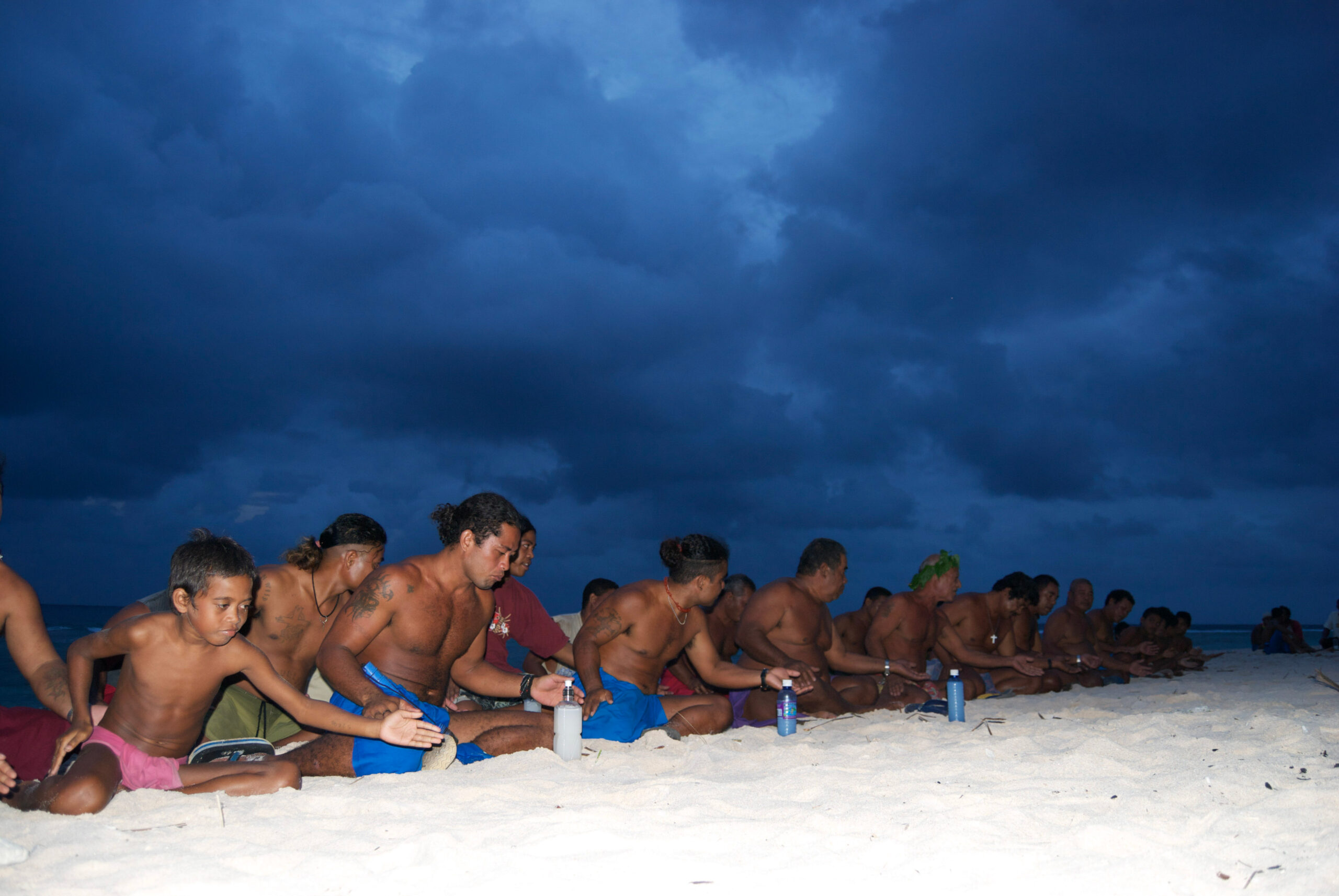 Indigenous men in ceremony